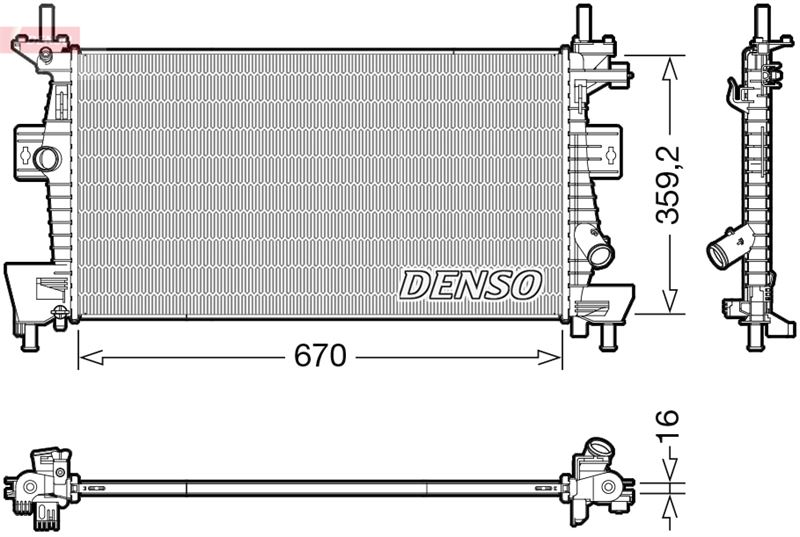 DENSO DRM10114 Soğutma Sistemi Su Soğutucu & Parçaları - FORD C-MAX II (DXA/CB7, DXA/CEU) uyumlu