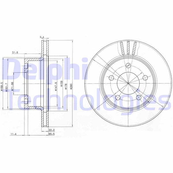 DELPHI BG3532 Fren Sistemleri Fren Diski - JEEP WRANGLER I (YJ, SJ_) uyumlu