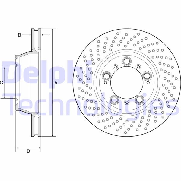 DELPHI BG9225C Fren Sistemleri Fren Diski - PORSCHE 911 (997) uyumlu
