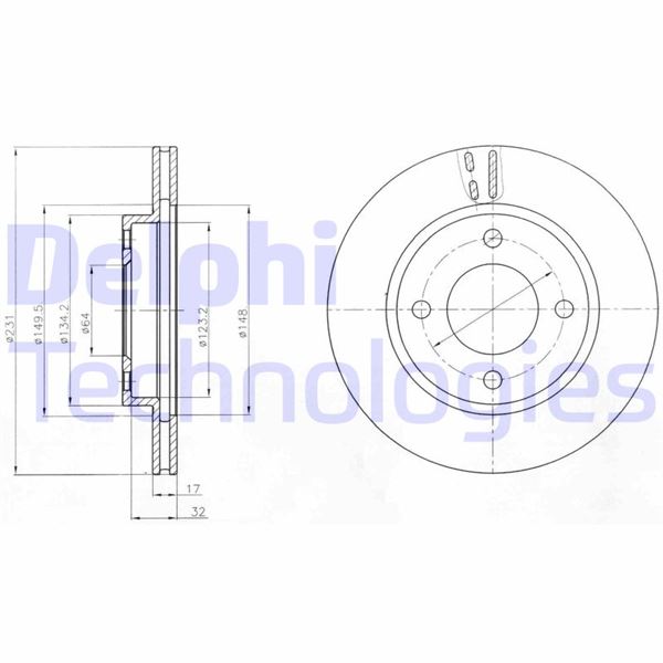 DELPHI BG4299 Fren Sistemleri Fren Diski - PEUGEOT ION uyumlu