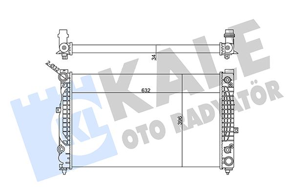 KALE OTO RADYATÖR 358975 Soğutma Sistemi Su Soğutucu & Parçaları - AUDI A4 B5 (8D2) uyumlu