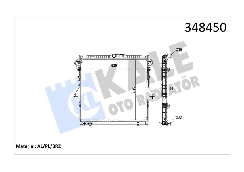 KALE OTO RADYATÖR 348450 Soğutma Sistemi Su Soğutucu & Parçaları - FORD RANGER (TKE) uyumlu