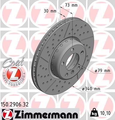 ZIMMERMANN 150.2906.32 Fren Sistemleri Fren Diski - BMW 1 (F20) uyumlu