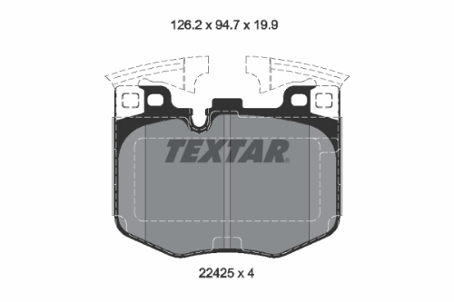 TEXTAR 2242501 Fren Sistemleri Fren Balatası - BMW 7 (G11, G12) uyumlu