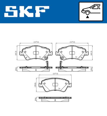 SKF VKBP 80437 A Fren Sistemleri Fren Balatası - TOYOTA COROLLA Sedan (_E15_) uyumlu
