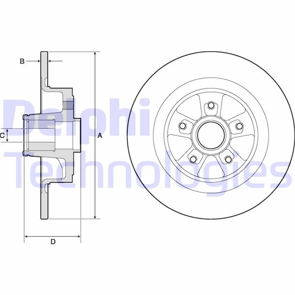 DELPHI BG9136RS Fren Sistemleri Fren Diski - RENAULT MEGANE II (BM0/1_, CM0/1_) uyumlu
