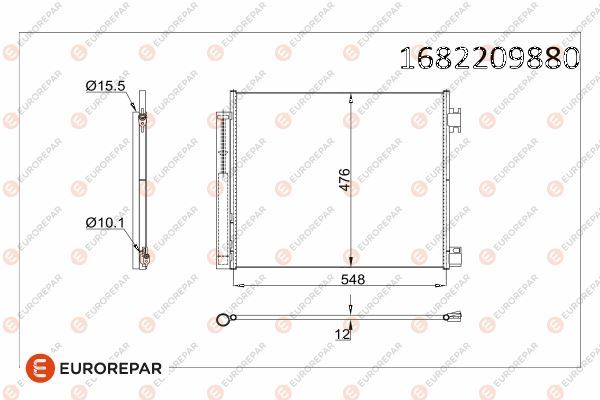 EUROREPAR 1682209880 İklimlendirme Sistemi Klima Radyatörü - NISSAN QASHQAI II (J11, J11_) uyumlu