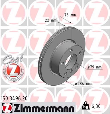 ZIMMERMANN 150.3496.20 Fren Sistemleri Fren Diski - BMW 1 (F20) uyumlu