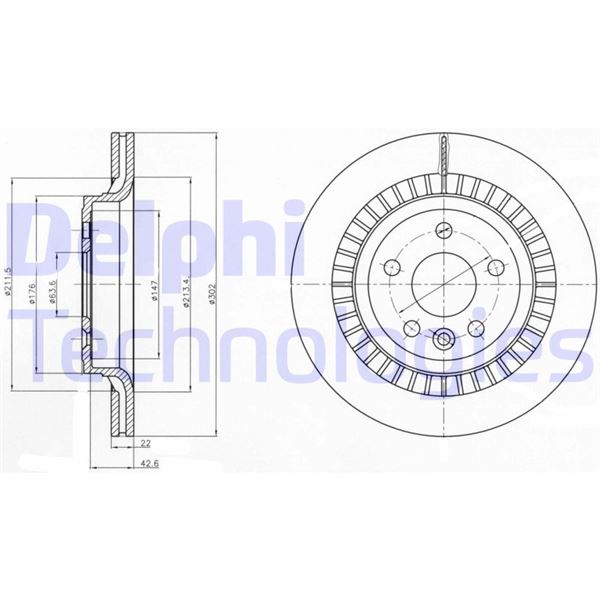 DELPHI BG4270 Fren Sistemleri Fren Diski - VOLVO XC60 I SUV (156) uyumlu