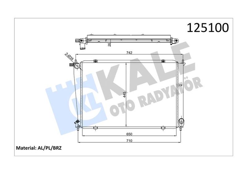 Su Radyatörü - KALE OTO RADYATÖR - 2405051AB Ürün Görseli