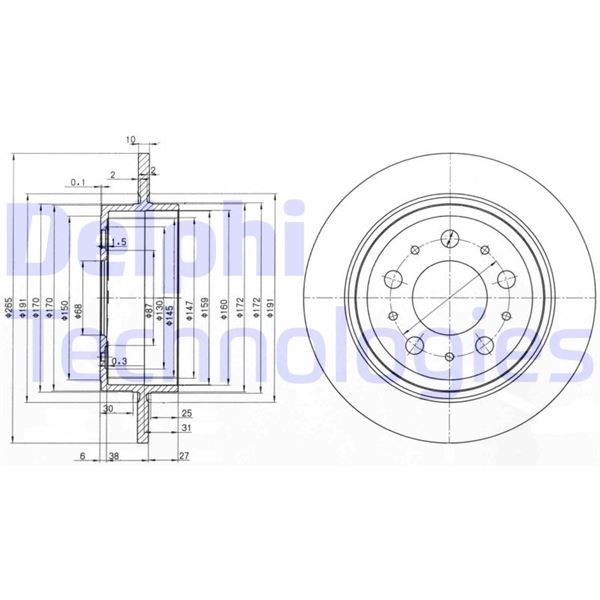 DELPHI BG3543 Fren Sistemleri Fren Diski - VOLVO 740 (744) uyumlu