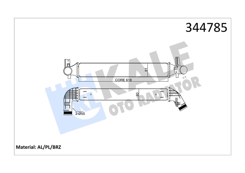 KALE OTO RADYATÖR 344785 Motor Turbo Radyatörü - AUDI A1 (8X1, 8XK) uyumlu