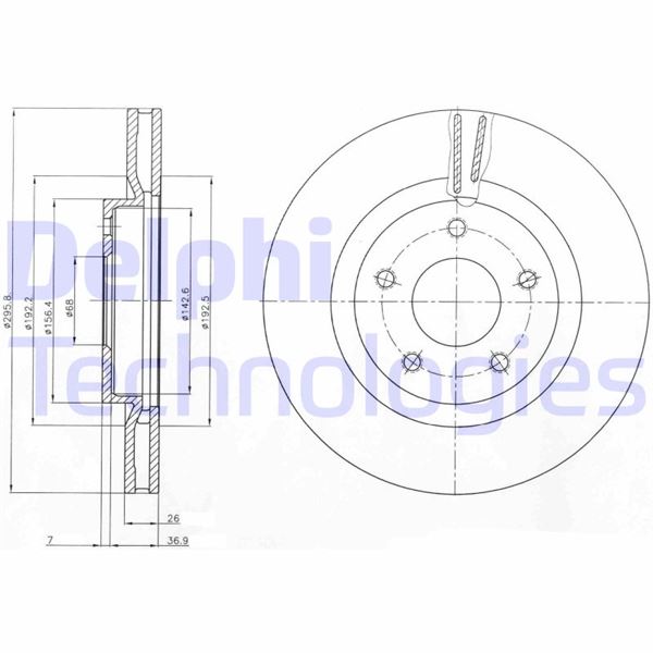 DELPHI BG4109C Fren Sistemleri Fren Diski - NISSAN X-TRAIL II (T31) uyumlu
