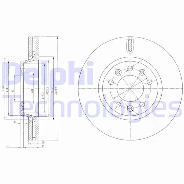 DELPHI BG4084 Fren Sistemleri Fren Diski - CITROËN JUMPY II (VF7) uyumlu