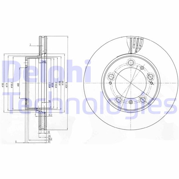 DELPHI BG3409 Fren Sistemleri Fren Diski - PORSCHE BOXSTER (986) uyumlu