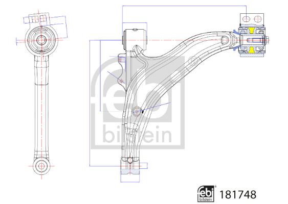 FEBI BILSTEIN 181748 Süspansiyon Sistemi Bugi Kolu - OPEL ASTRA J Sports Tourer (P10) uyumlu