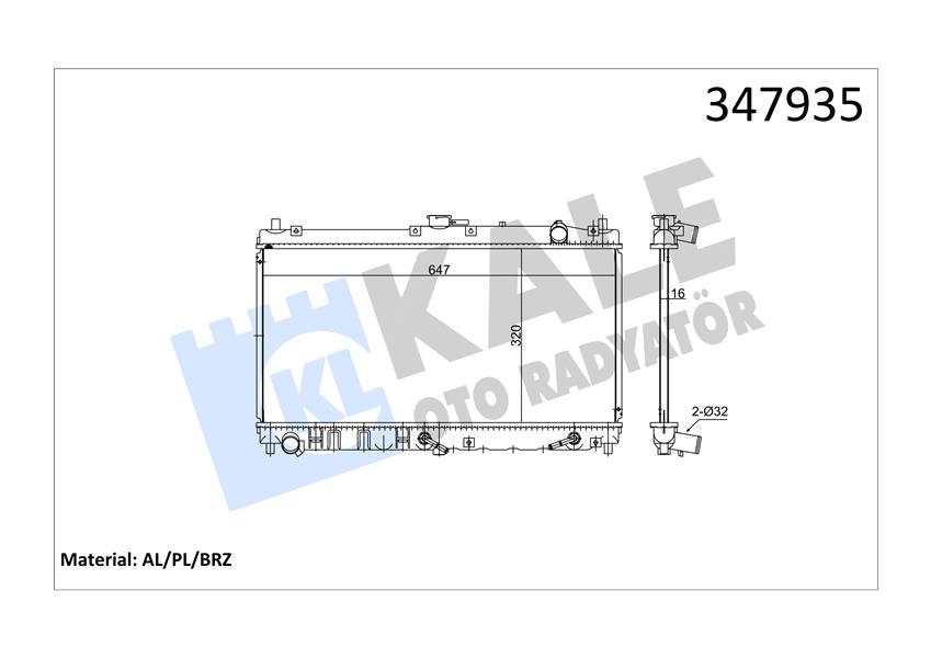 KALE OTO RADYATÖR 347935 Soğutma Sistemi Su Soğutucu & Parçaları - MAZDA MX-5 II (NB) uyumlu