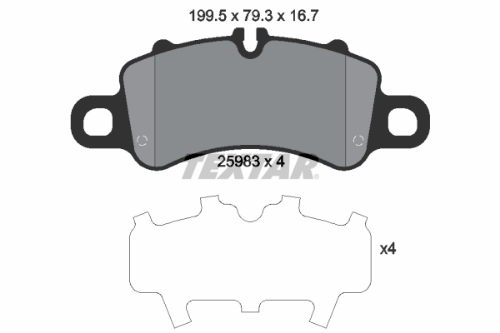 TEXTAR 2598301 Fren Sistemleri Fren Balatası - PORSCHE 911 (991) uyumlu