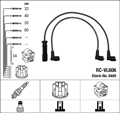 NGK 8469 Ateşleme Sistemi Ateşleme Kablosu - VOLVO 240 (P242, P244) uyumlu