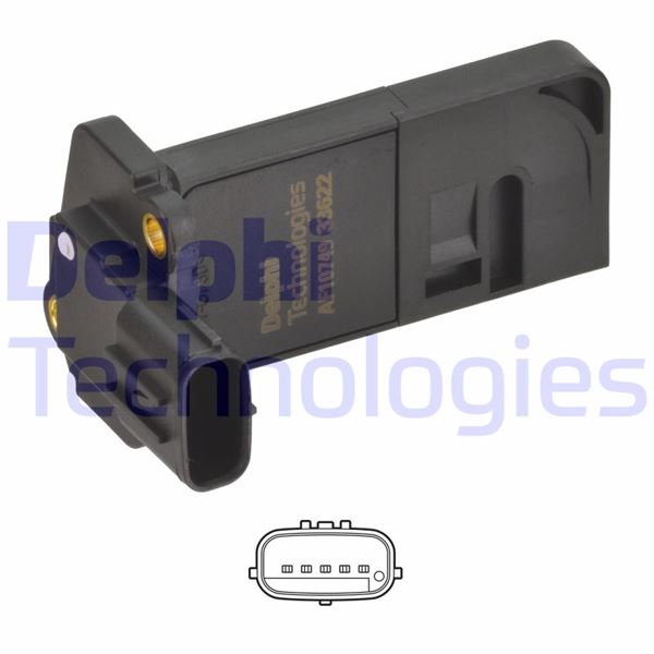 DELPHI AF10749-12B1 Motor Hava Kütle Ölçer (MAF Sensörü) - ISUZU D-MAX I (TFR, TFS) uyumlu