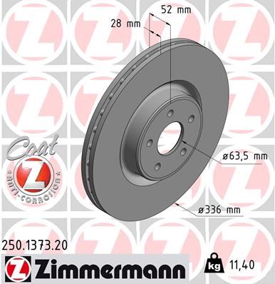 ZIMMERMANN 250.1373.20 Fren Sistemleri Fren Diski - FORD FOCUS II (DA_, HCP, DP) uyumlu