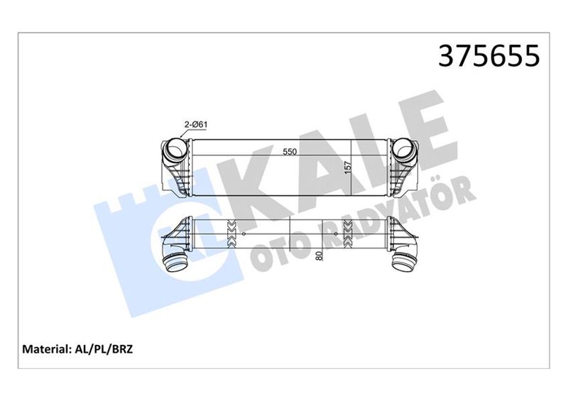 KALE OTO RADYATÖR 375655 Motor Turbo Radyatörü - BMW 5 (F10) uyumlu