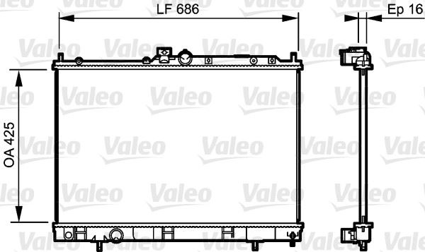 VALEO 735201 Soğutma Sistemi Su Soğutucu & Parçaları - MITSUBISHI OUTLANDER I (CU_W) uyumlu