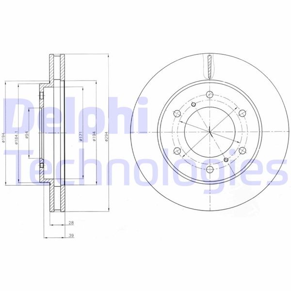 DELPHI BG4257 Fren Sistemleri Fren Diski - MITSUBISHI L200 / TRITON (KA_T, KB_T) uyumlu