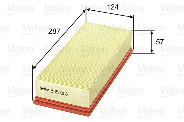 VALEO 585063 Motor Hava Filtresi - RENAULT LAGUNA I Grandtour (K56_) uyumlu