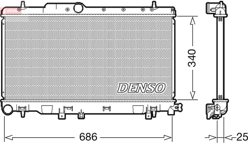 DENSO DRM36019 Soğutma Sistemi Su Soğutucu & Parçaları - SUBARU IMPREZA Station wagon (GF) uyumlu