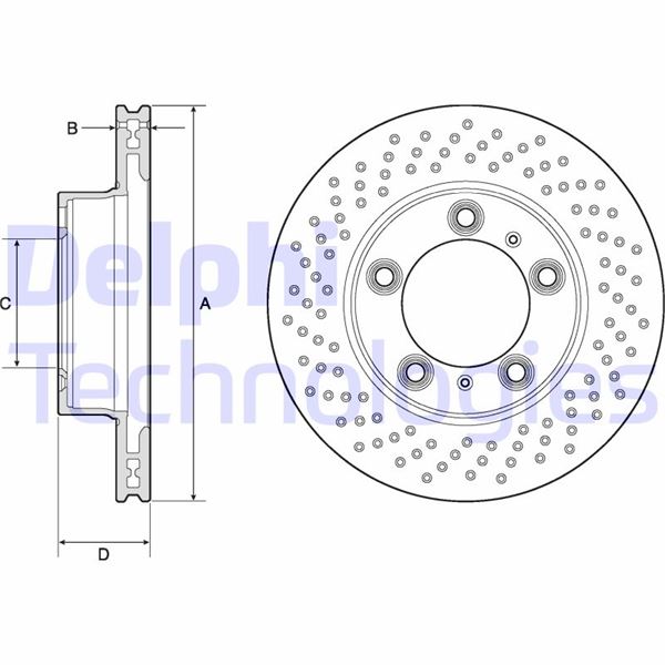 DELPHI BG4769C Fren Sistemleri Fren Diski - PORSCHE BOXSTER (987) uyumlu