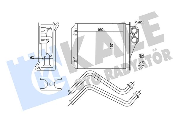 KALE OTO RADYATÖR 352175 İklimlendirme Sistemi İç Mekan Isı Değiştirici - MERCEDES-BENZ SPRINTER 3,5-t Minibüs/Otobüs (B906) uyumlu