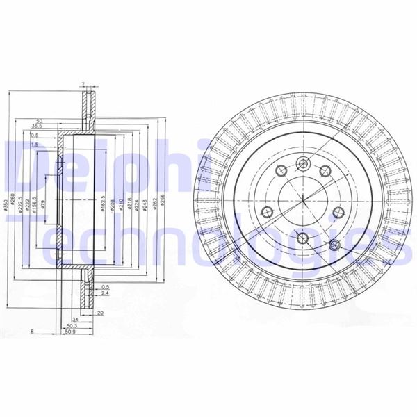 DELPHI BG3925C Fren Sistemleri Fren Diski - LAND ROVER DISCOVERY IV (L319) uyumlu