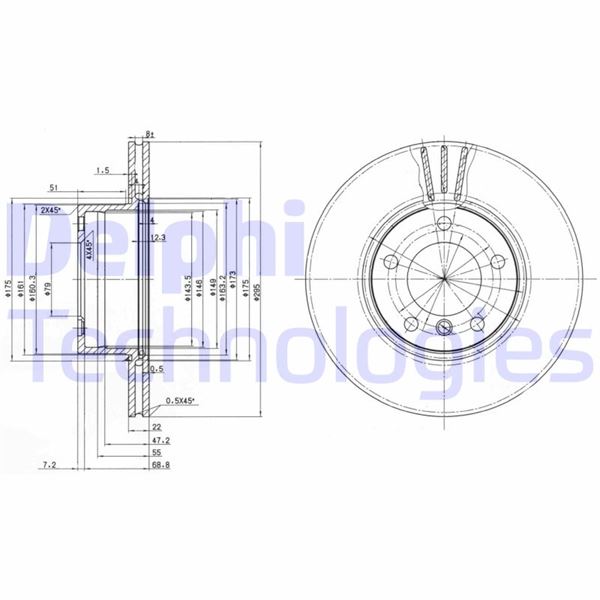 DELPHI BG3043 Fren Sistemleri Fren Diski - BMW 5 (E39) uyumlu
