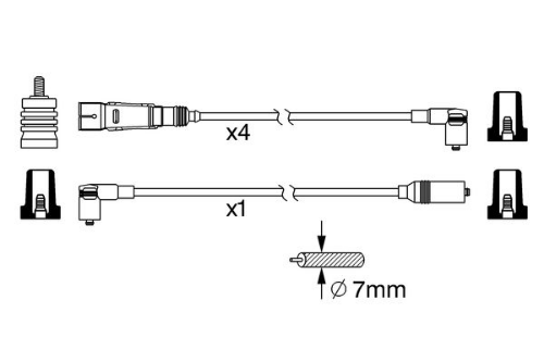 BOSCH 0 986 356 342 Ateşleme Sistemi Ateşleme Kablosu - VW DERBY (86C, 80) uyumlu