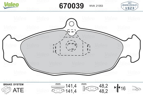 VALEO 670039 Diğer Diğer Donanım & Parçalar - OPEL CORSA A TR (S83) uyumlu