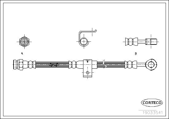 CORTECO 19033541 Fren Sistemleri Fren Hortumları - HYUNDAI SONATA III (Y-3) uyumlu