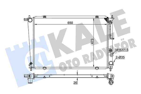 KALE OTO RADYATÖR 350525 Soğutma Sistemi Su Soğutucu & Parçaları - HYUNDAI H-1 / STAREX Minibüs/Otobüs (A1) uyumlu