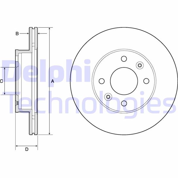 DELPHI BG3935C Fren Sistemleri Fren Diski - KIA PICANTO II (TA) uyumlu