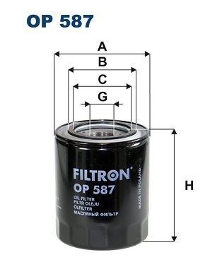 FILTRON OP 587 Motor Yağ Filtresi - MITSUBISHI COLT II (C1_A) uyumlu