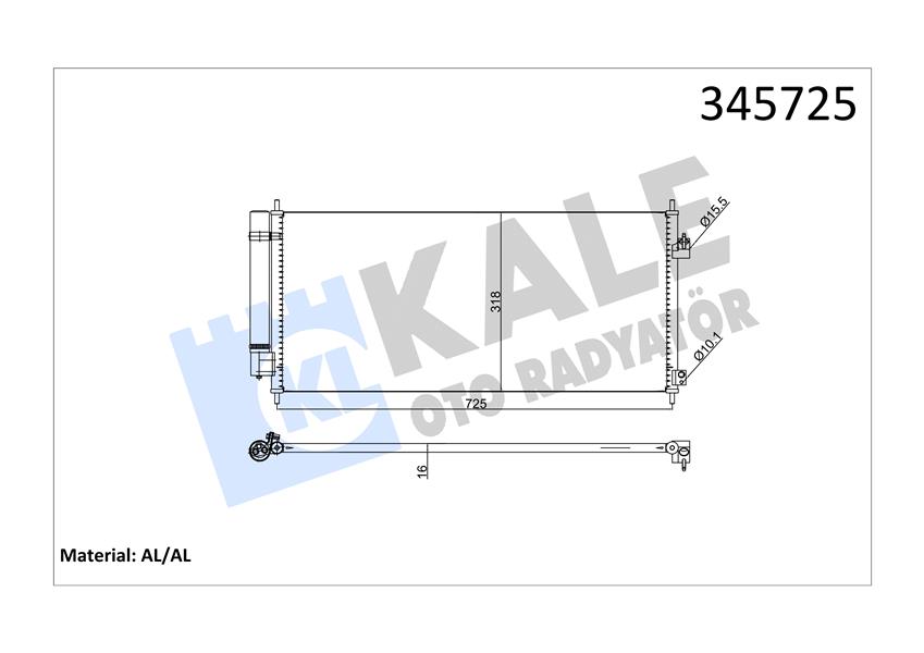 KALE OTO RADYATÖR 345725 İklimlendirme Sistemi Klima Radyatörü - HONDA JAZZ III (GE_, GG_, GP_, ZA_) uyumlu