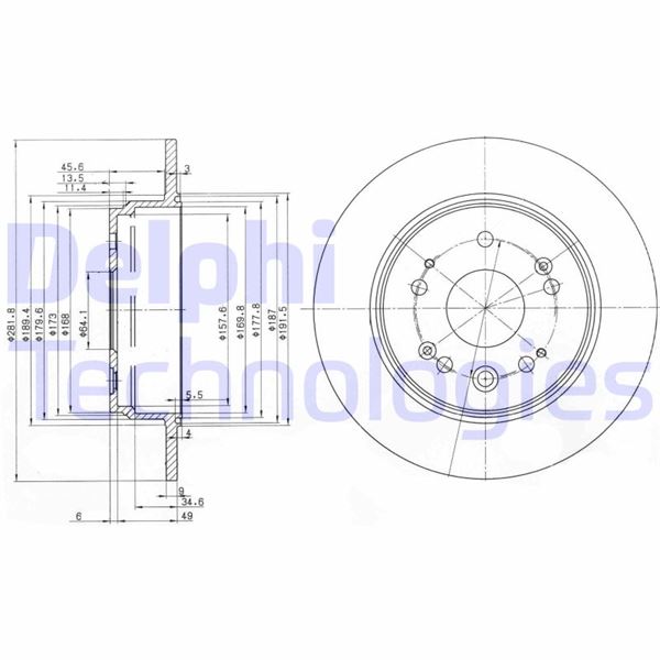 DELPHI BG3979 Fren Sistemleri Fren Diski - HONDA CR-V II (RD_) uyumlu