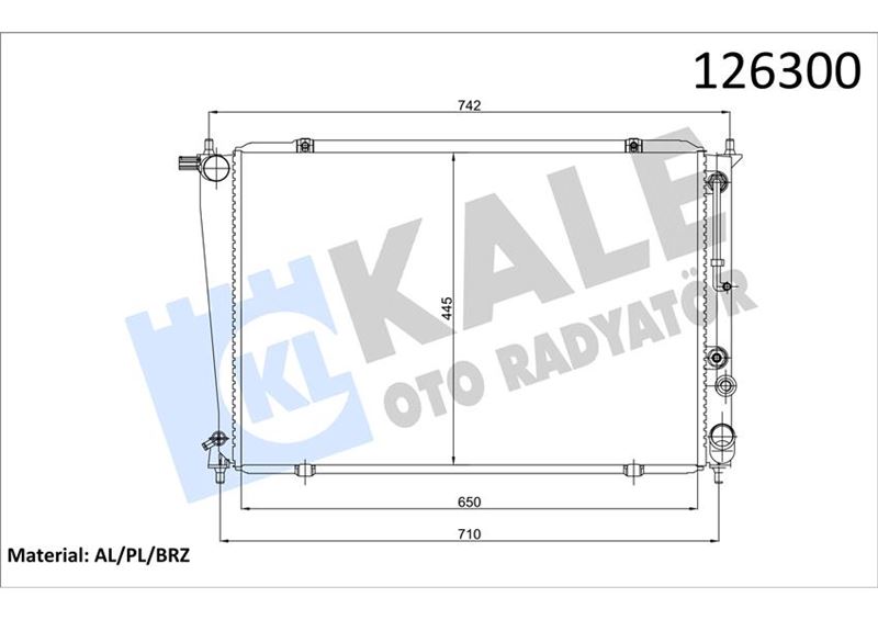 Su Radyatörü - KALE OTO RADYATÖR - 2405071AB Ürün Görseli