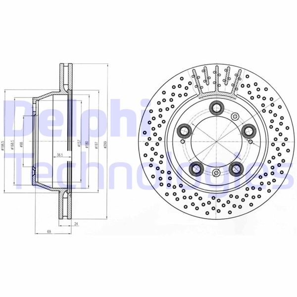 DELPHI BG4163C Fren Sistemleri Fren Diski - PORSCHE 911 (996) uyumlu