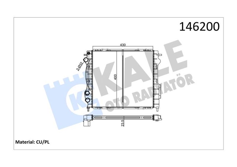 Su Radyatörü - KALE OTO RADYATÖR - 0533331PA Ürün Görseli