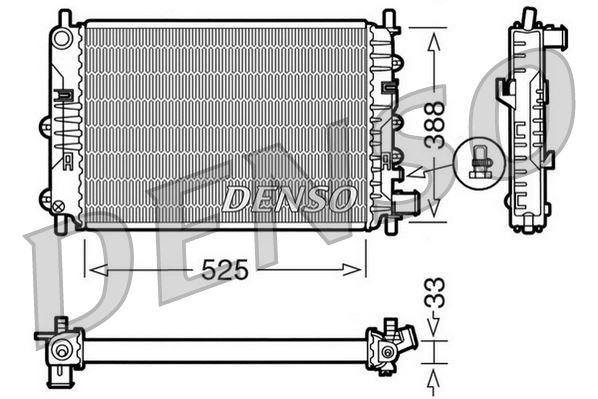 DENSO DRM10025 Soğutma Sistemi Su Soğutucu & Parçaları - FORD ESCORT V (AAL, ABL) uyumlu