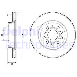 DELPHI BG3832T Fren Sistemleri Fren Diski - SEAT LEON (1P1) uyumlu
