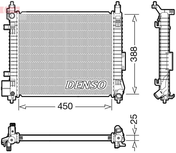 DENSO DRM46061 Soğutma Sistemi Su Soğutucu & Parçaları - NISSAN MICRA IV (K13K, K13KK) uyumlu