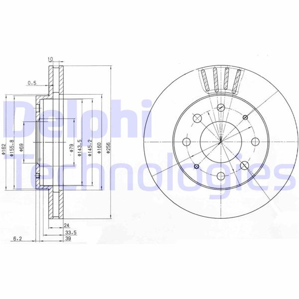 DELPHI BG3401 Fren Sistemleri Fren Diski - MITSUBISHI SPACE WAGON (N3_W, N4_W) uyumlu