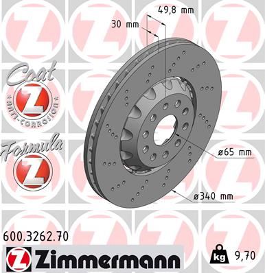 ZIMMERMANN 600.3262.70 Fren Sistemleri Fren Diski - VW PASSAT B7 (362) uyumlu